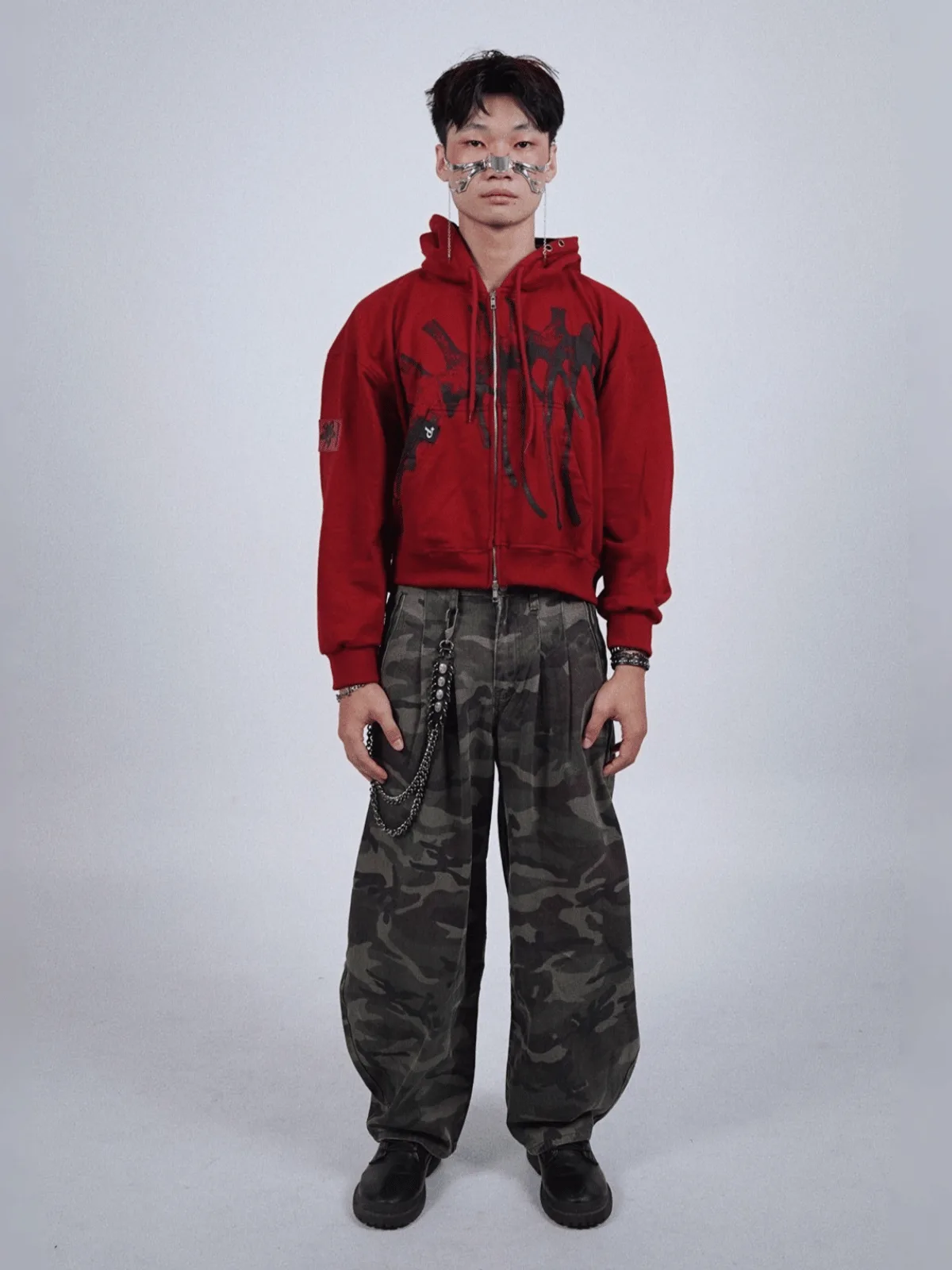 Scar War Hoodie - Merah